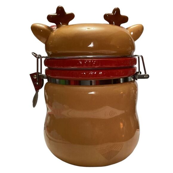 Vintage Christmas Conagra Brands Swiss Miss Hot Cocoa Ceramic Reindeer Canister - Picture 3 of 9